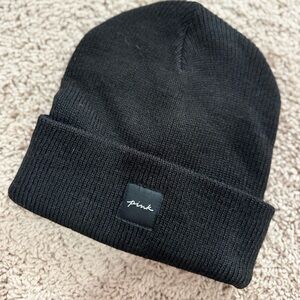 PINK Victoria's Secret Classic Black Beanie